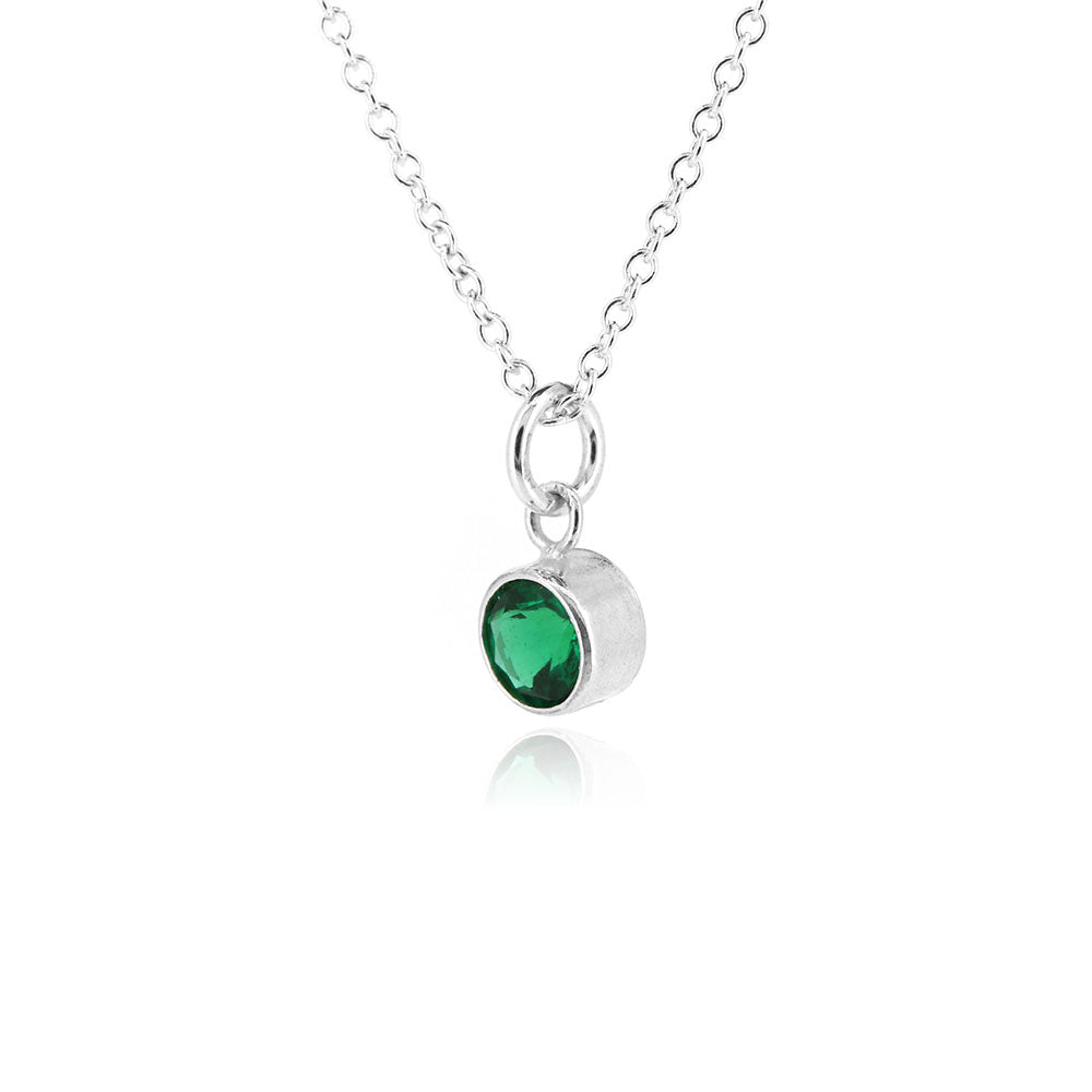 Celeste Lab-Grown Emerald Necklace - Sterling Silver Necklace