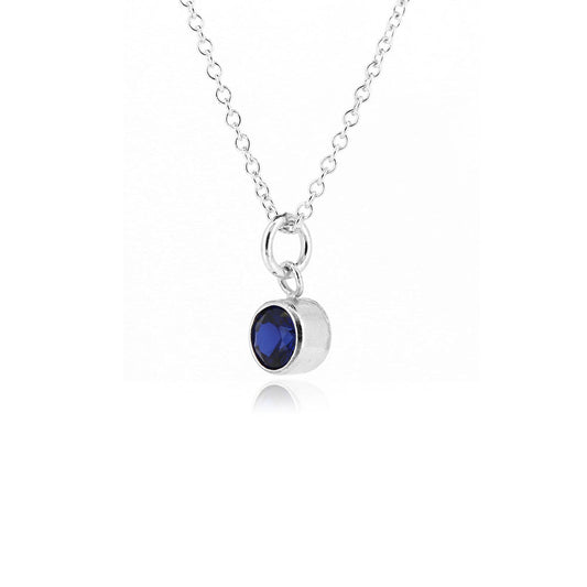 Celeste Lab-Grown Sapphire Necklace - Sterling Silver Necklace