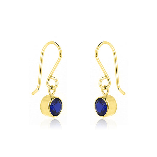 Celeste Lab-Grown Sapphire Drop Earrings - Yellow Gold Vermeil Drop Earrings