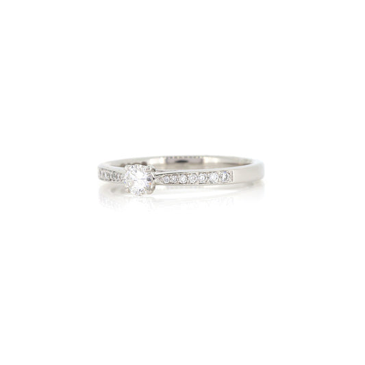 Grace Diamond Solitaire with Diamond Set Shoulders 0.31ct Ring - Platinum