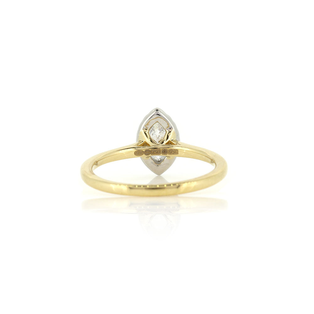 Grace Diamond Marquise 0.48ct Ring - 18ct Yellow Gold and Platinum Rings