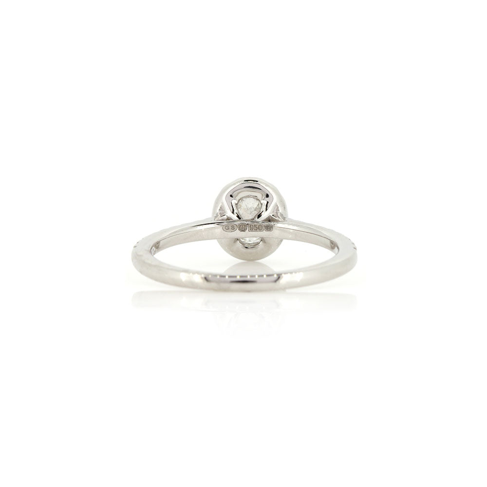 Grace Diamond Oval Halo 0.62ct Ring - Platinum Rings