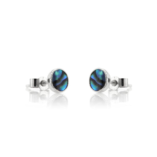 Iria Abalone 5mm Stud Earrings - Sterling Silver Stud Earrings