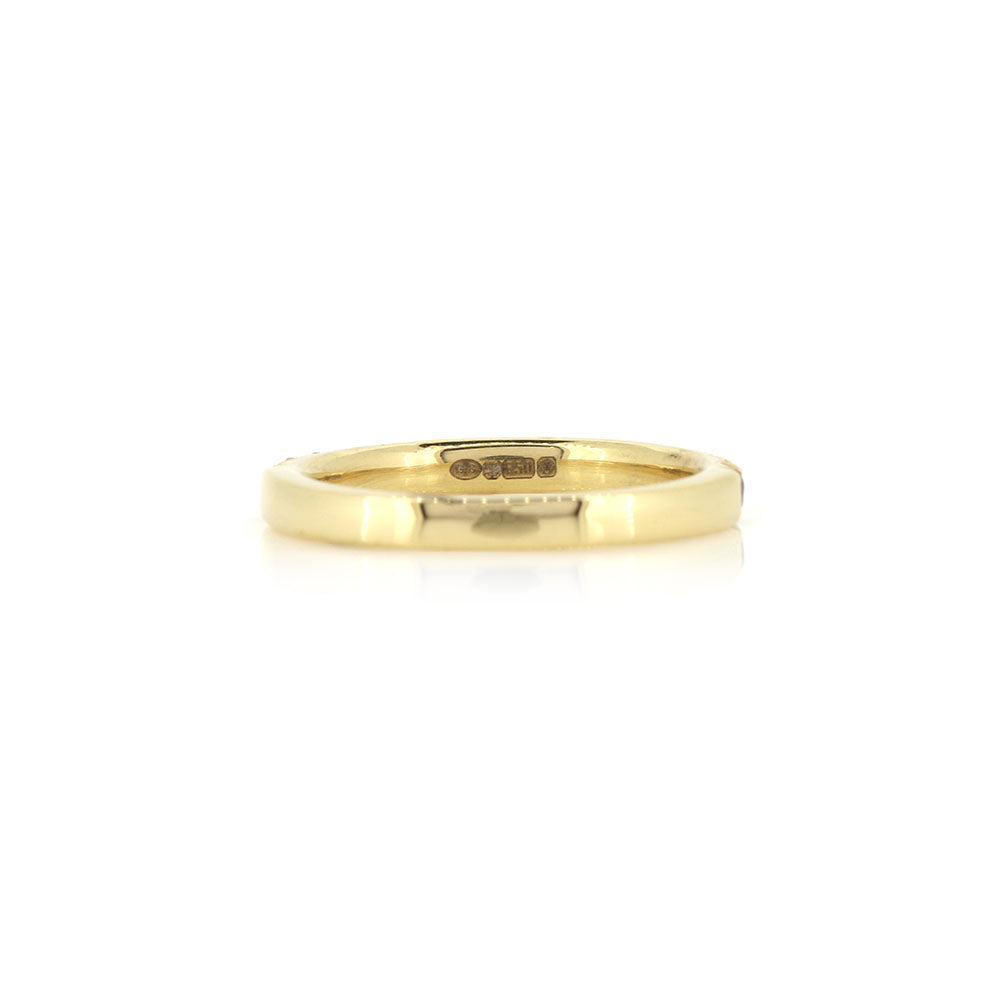 Grace Ruby and Diamond Half Eternity Ring - 18ct Yellow Gold