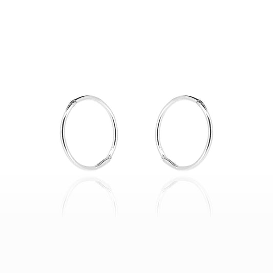 Sleeper 14mm Hinged Solid Hoop Earrings - Sterling Silver Hoop Earrings