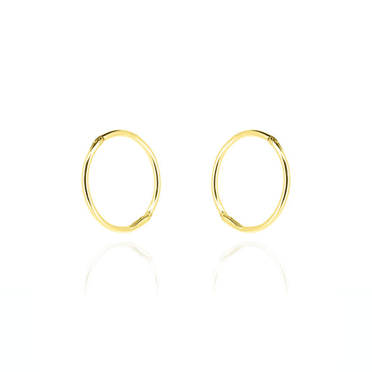 Sleeper 14mm Hinged Solid Hoop Earrings - Yellow Gold Vermeil Hoop Earrings