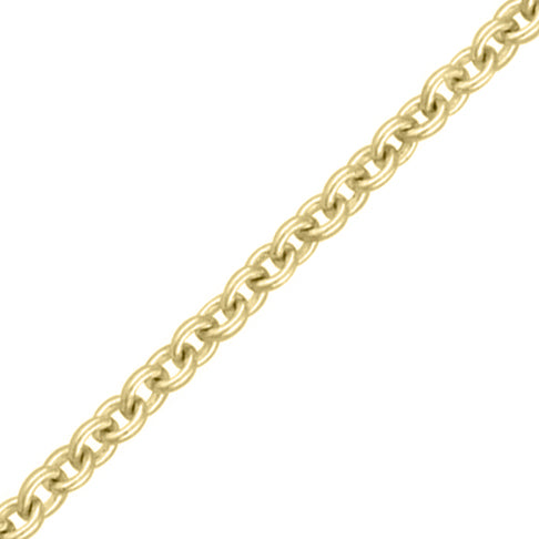 Trace Chain - 9ct Yellow Gold - 20 Inch (50cm) Length, 1.23mm width, adjuster at 18 Inch (45cm)