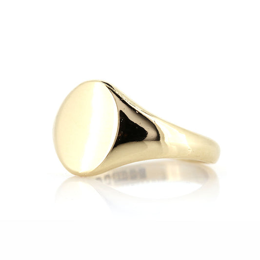 Pre-Owned - Gold Oval Signet Ring