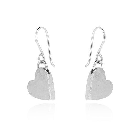 Heart Drop Earrings - Sterling Silver Drop Earrings