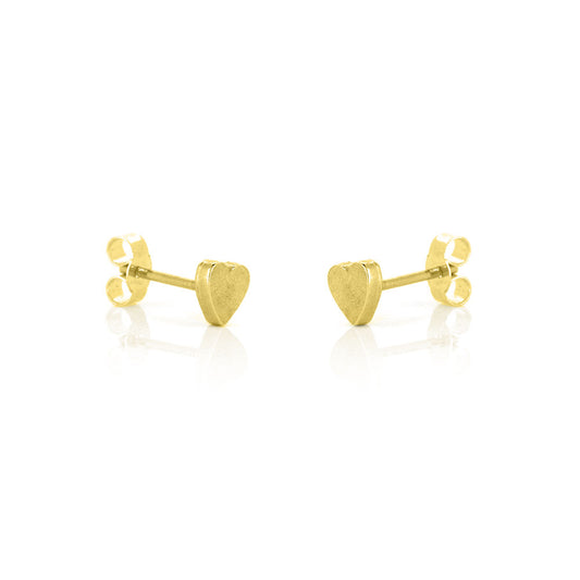 Heart Stud Earrings - Yellow Gold Vermeil Stud Earrings