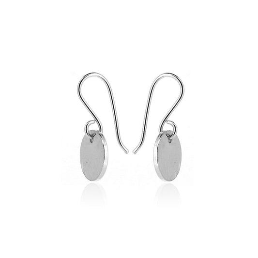 Luna Disc Small Drop Earrings - Sterling Silver Drop Earrings