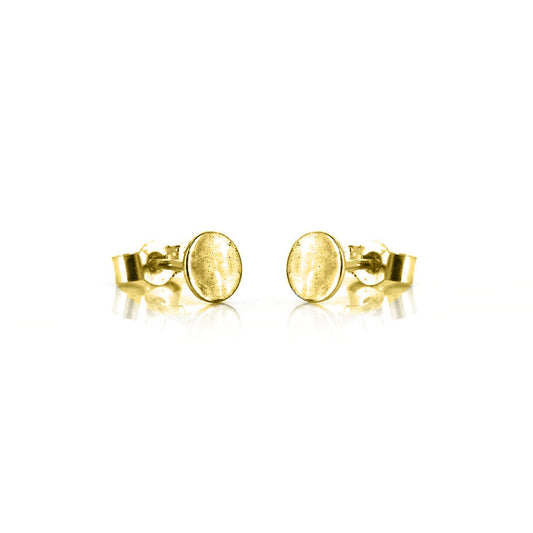 Luna Disc Small 5mm Stud Earrings - Yellow Gold Vermeil Stud Earrings