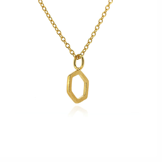 Hexagon Small Necklace - Yellow Gold Vermeil Necklace