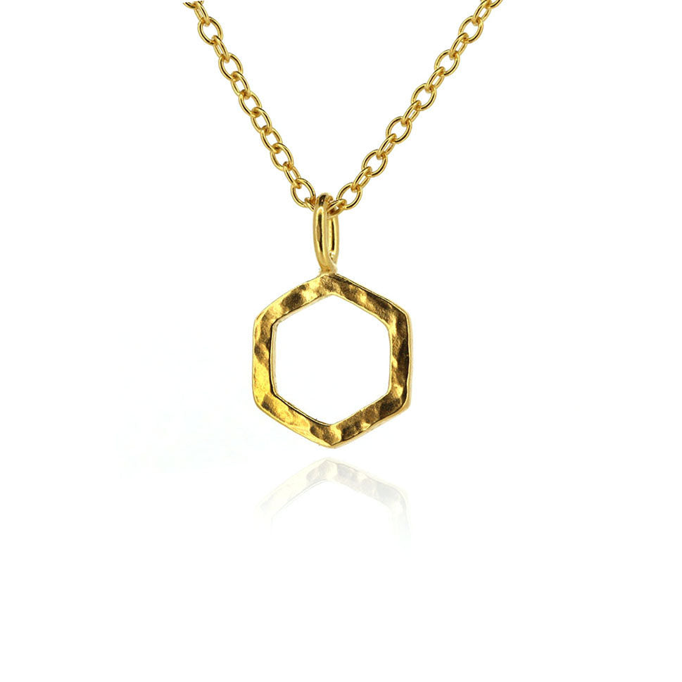 Hexagon Small Necklace - Yellow Gold Vermeil Necklace