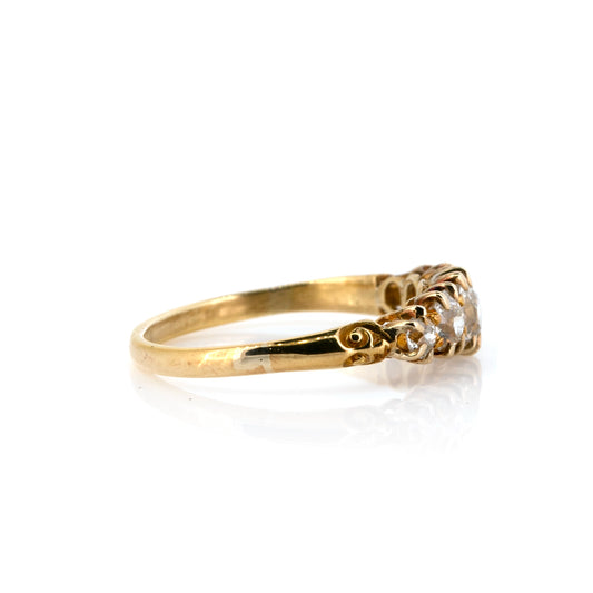 Antique Victorian 18ct Gold Five-Stone Diamond Ring, circa 1890