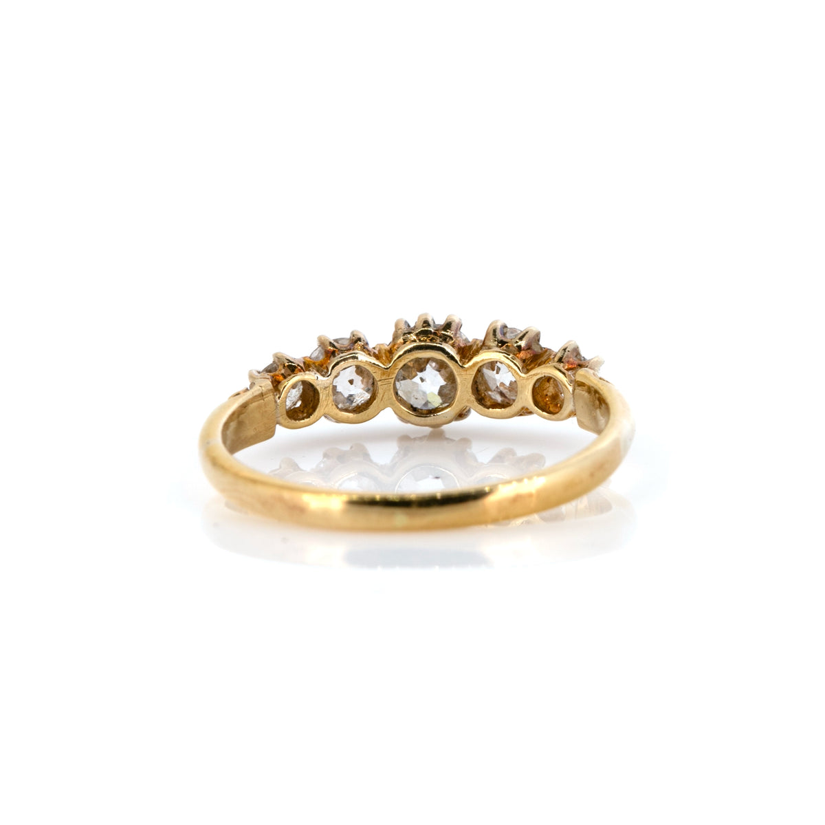 Antique Victorian 18ct Gold Five-Stone Diamond Ring, circa 1890