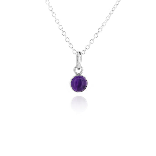 Iria Amethyst 5mm Charm - Sterling Silver Pendants and Charms
