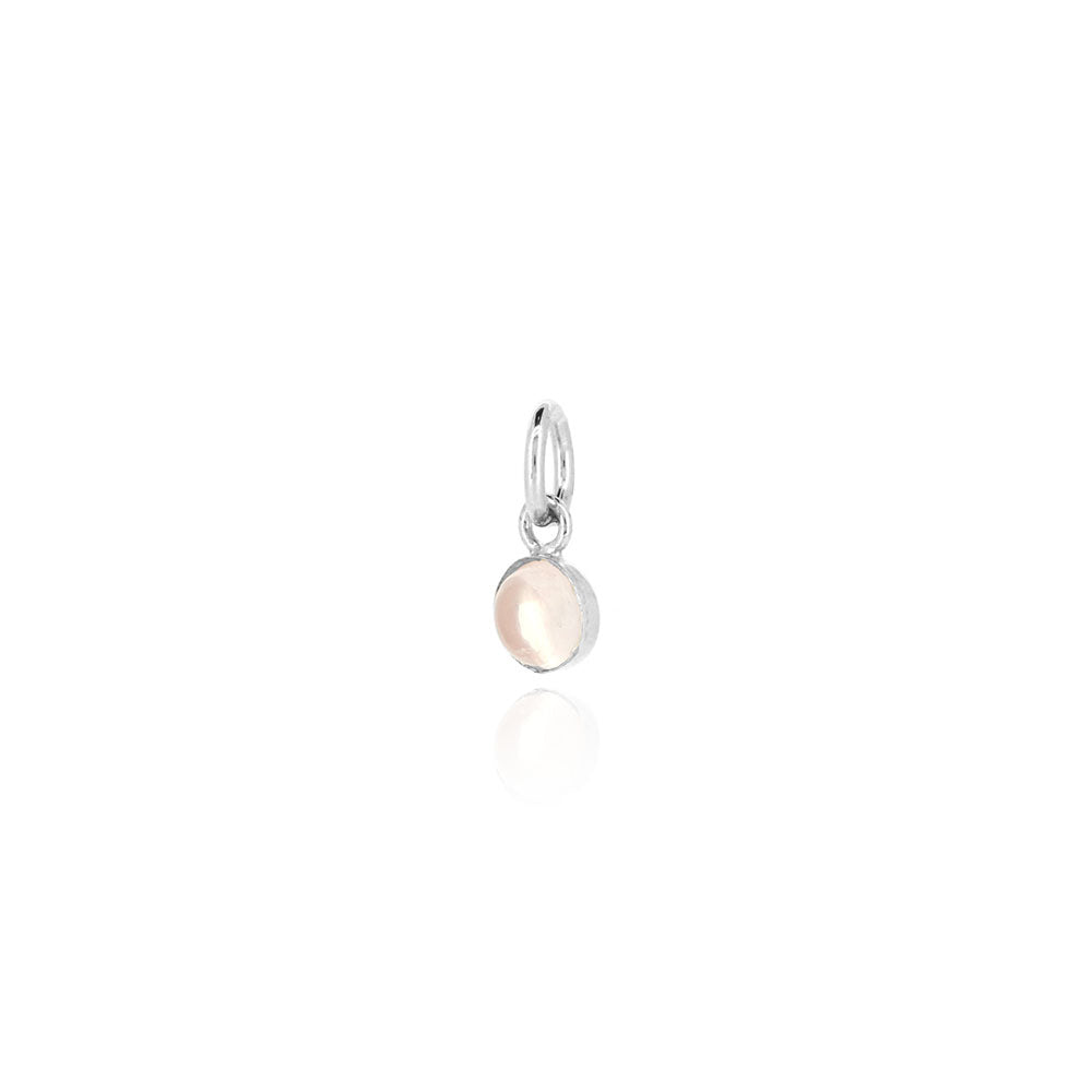 Iria Rose Quartz 5mm Charm - Sterling Silver Pendants and Charms