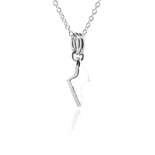 Lightning Bolt Small Necklace - Sterling Silver Necklace