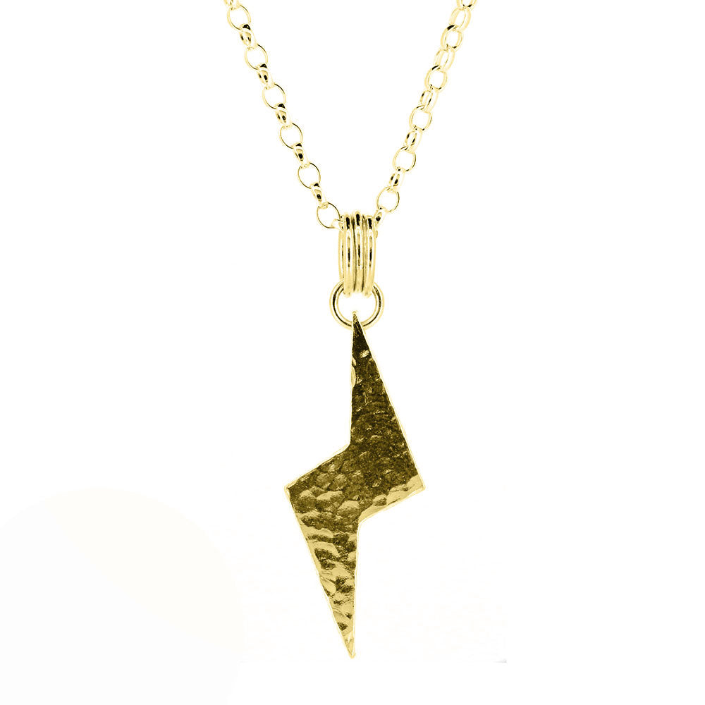 Lightning Bolt Large Necklace - Yellow Gold Vermeil Necklace