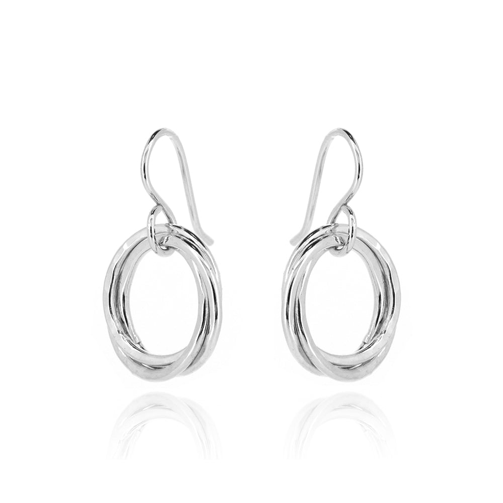 Love Knot Large Drop Earrings - Sterling Silver