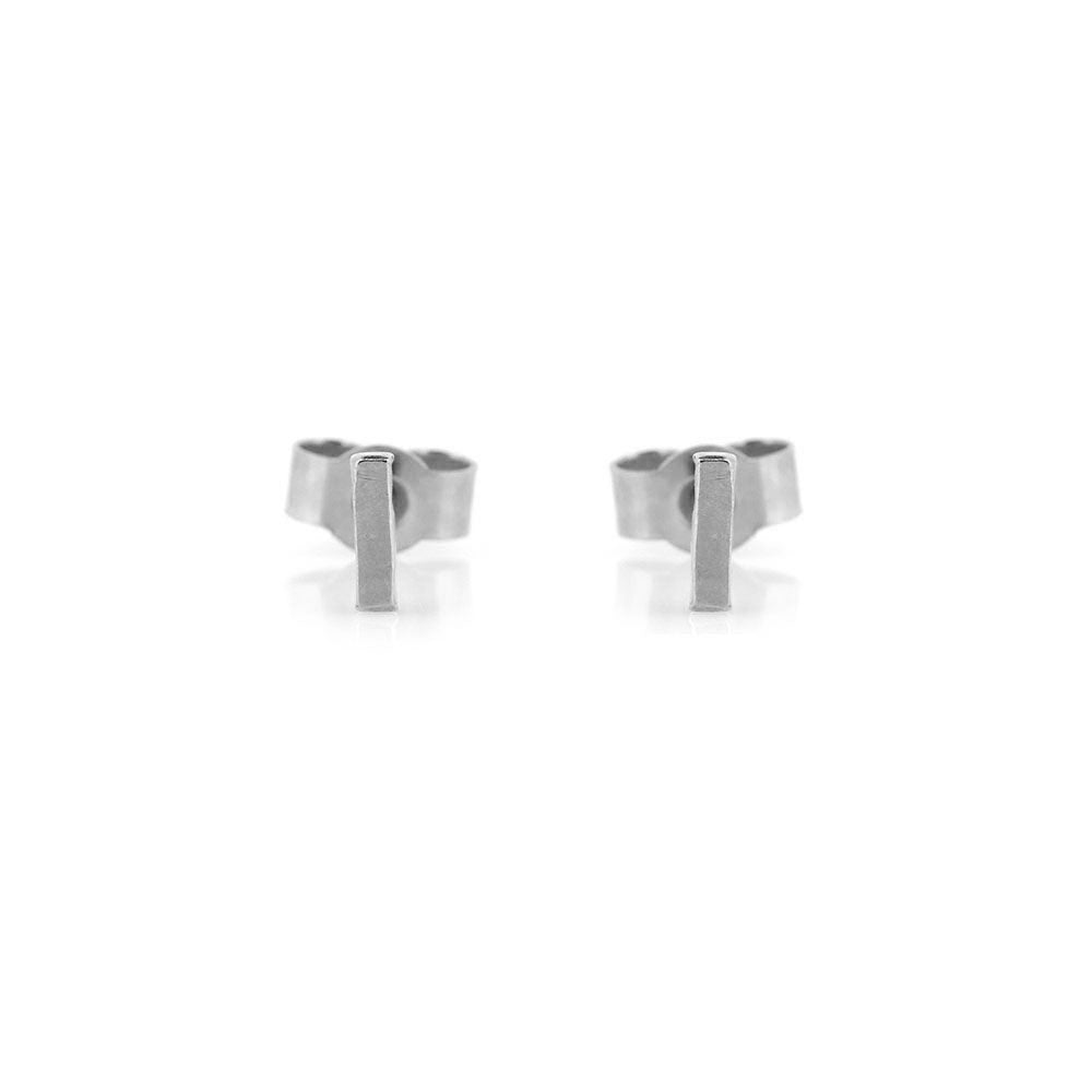 Esther Micro Line Bar Stud Earrings - Sterling Silver Stud Earrings