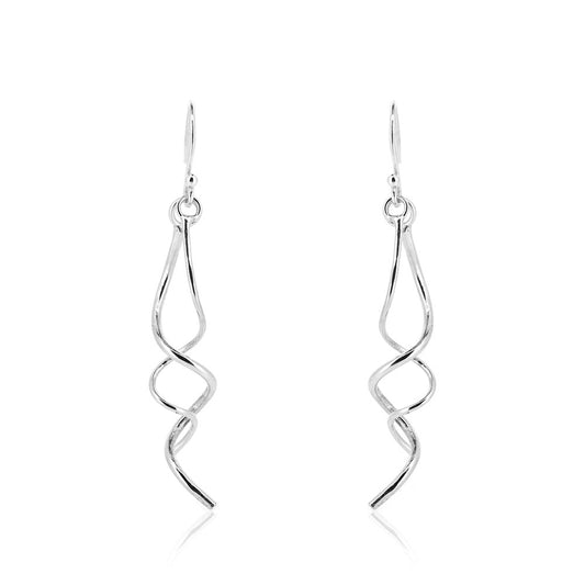 Curl Drop Earrings - Sterling Silver Drop Earrings