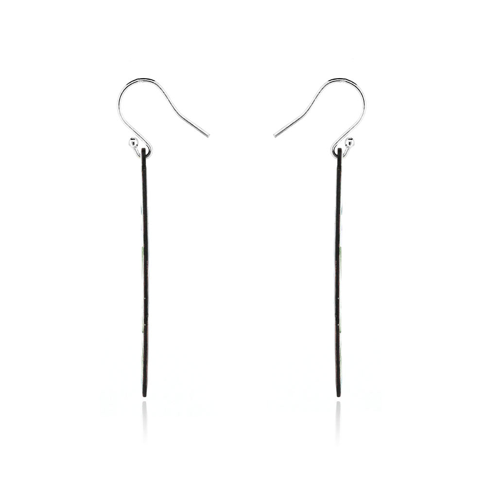 Abstract Yellow, Green and Blue Statement Enamel Drop Earrings - Sterling Silver and Copper Drop Earrings