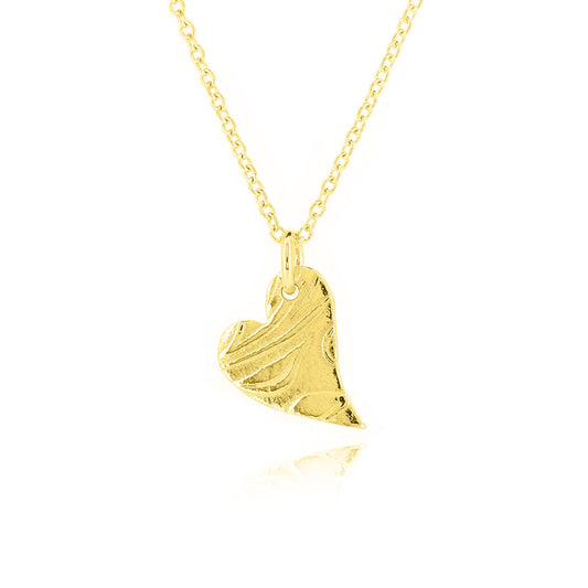 Floral Heart Small Necklace - Yellow Gold Vermeil Necklace