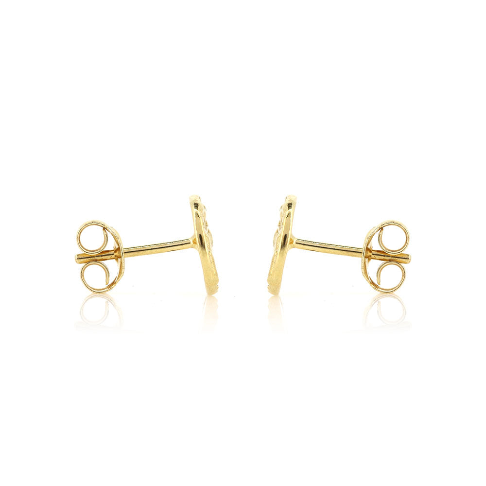 Boho Round Stud Earrings - Yellow Gold Vermeil Stud Earrings