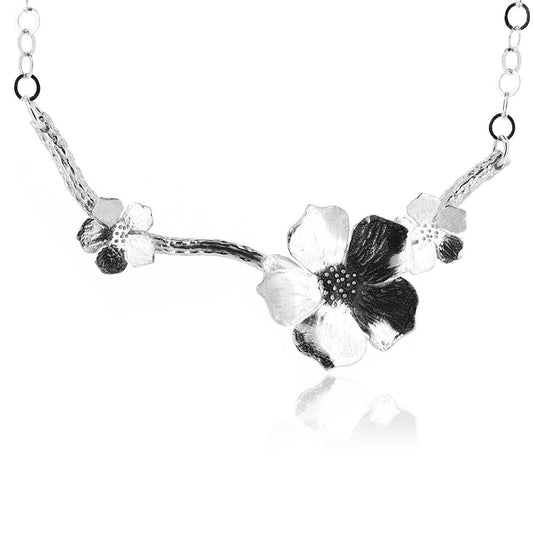 Blossom Branch Necklace - Sterling Silver Necklace