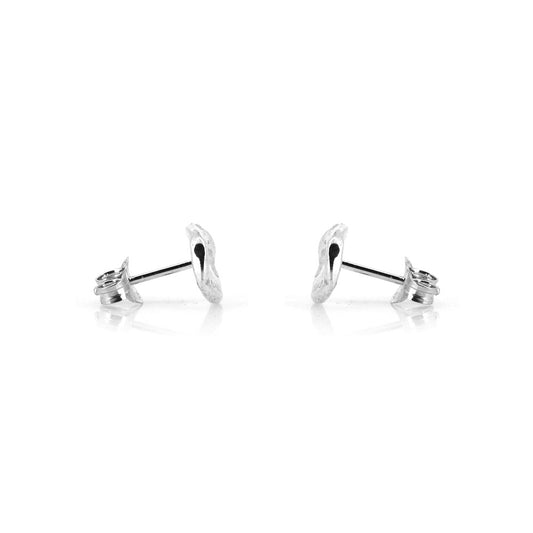 Crumple Stud Earrings - Sterling Silver Stud Earrings