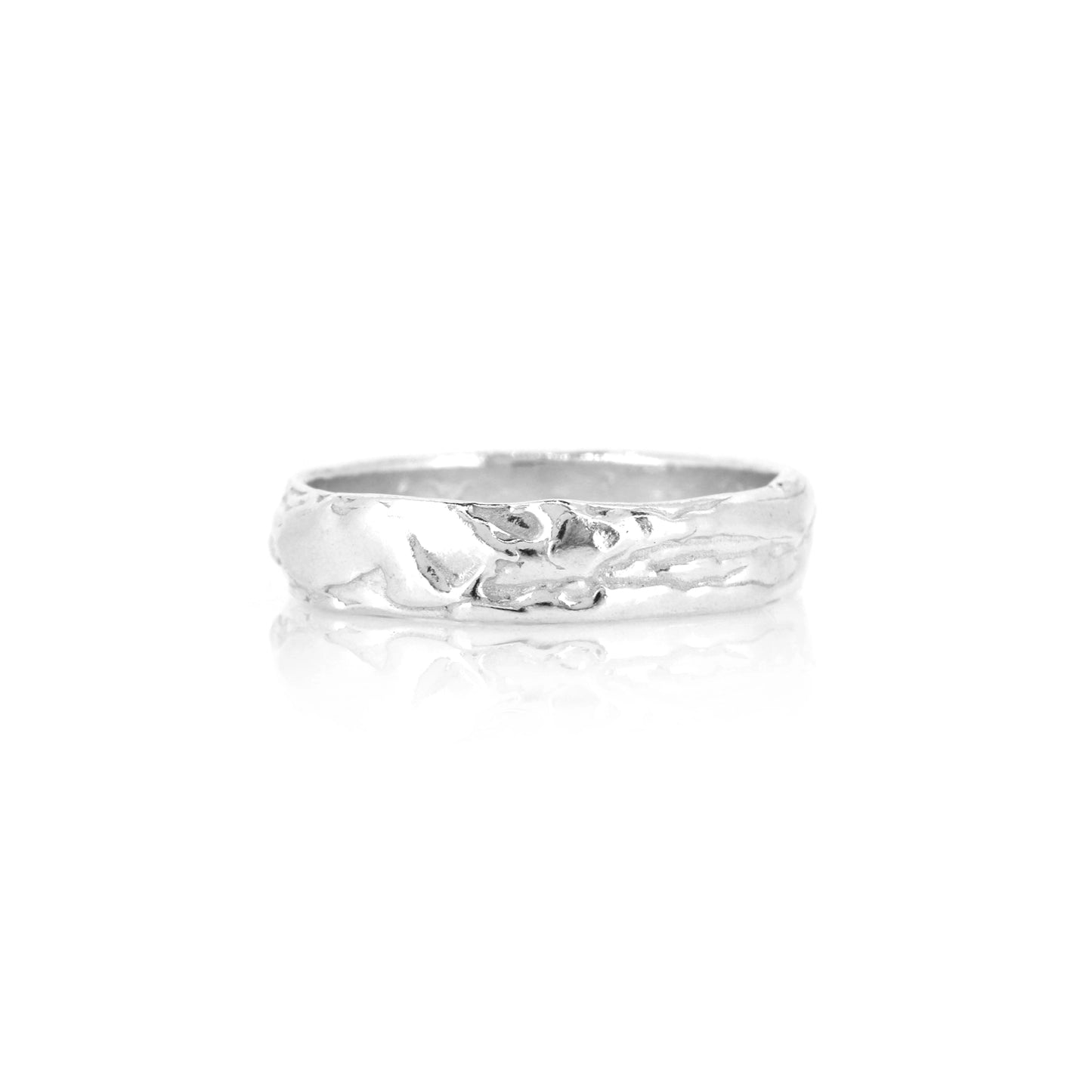Tidal Heavy Weight Band Ring - Sterling Silver - Size Q