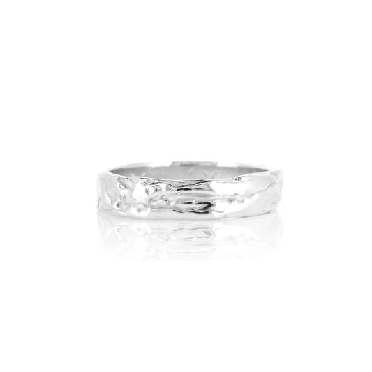 Tidal Heavy Weight Band Ring - Sterling Silver - Size V