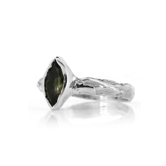 Tidal Green Tourmaline Ring - Sterling Silver Rings