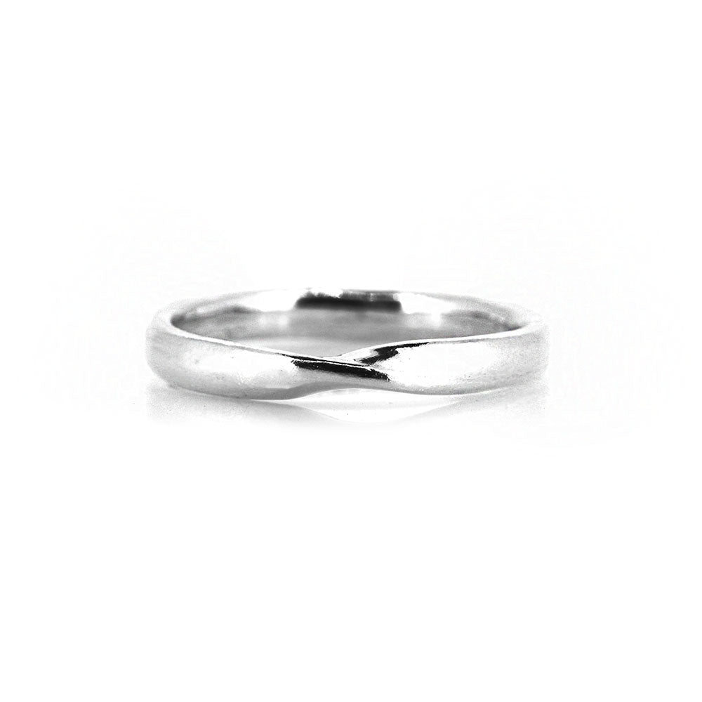 Mobius Twist Medium Weight Ring 3mm - Sterling Silver Rings