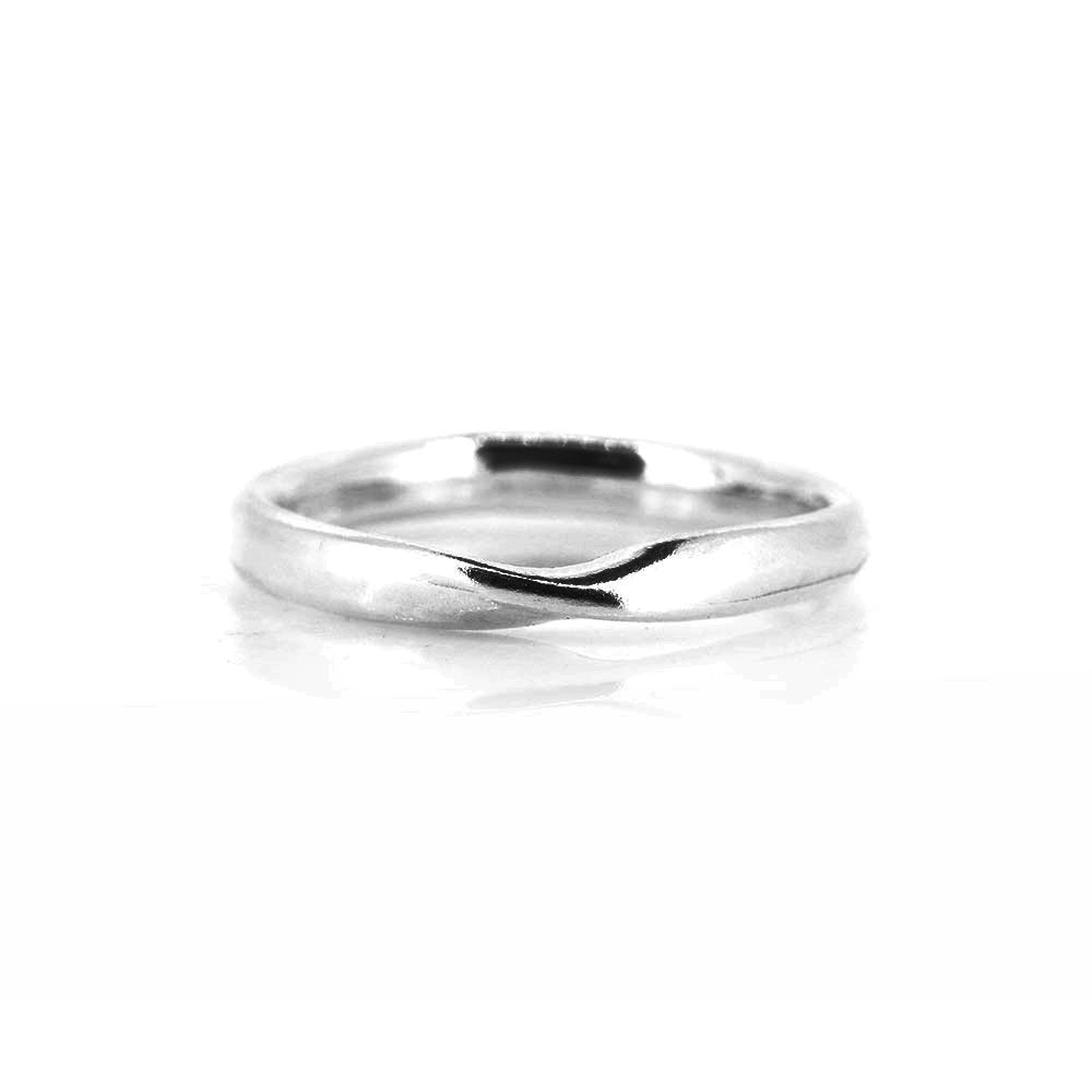 Mobius Twist Medium Weight Ring 3mm - Sterling Silver Rings