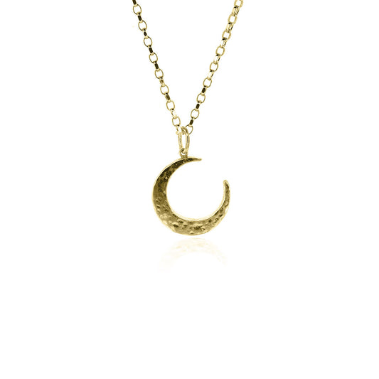 Crescent Moon Large Necklace - Yellow Gold Vermeil Necklace