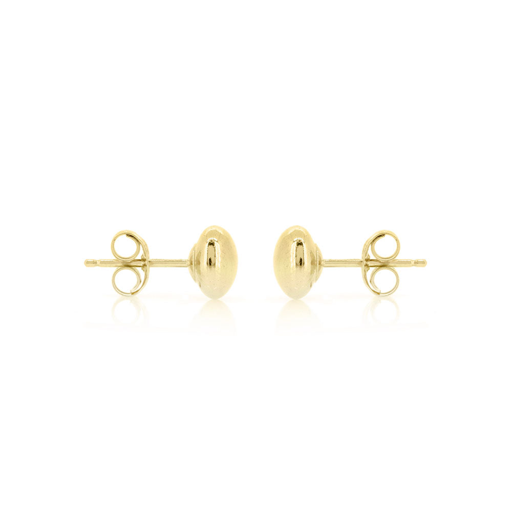Button 5mm Hollow Stud Earrings - 9ct Yellow Gold Stud Earrings