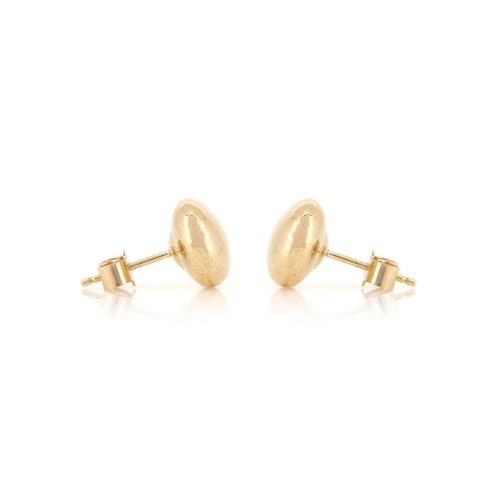 Button 7mm Hollow Stud Earrings - 9ct Yellow Gold Stud Earrings