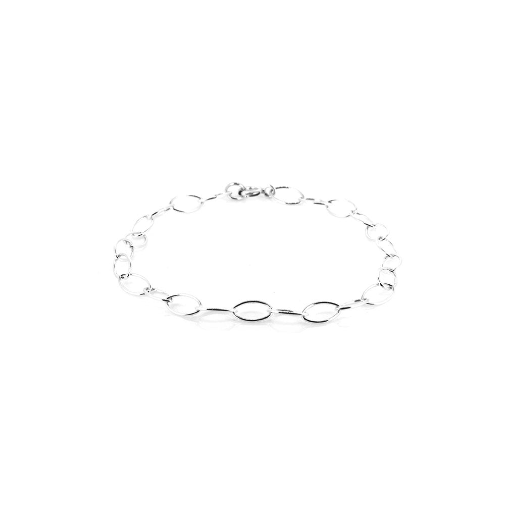 Navette Trace Chain Bracelet - Sterling Silver - 7.5 Inch Bracelets