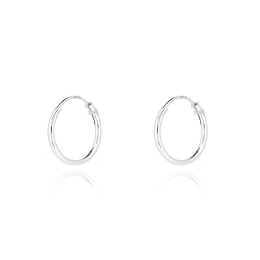 Sleeper 12mm Hollow Hoop Earrings - Sterling Silver Hoop Earrings