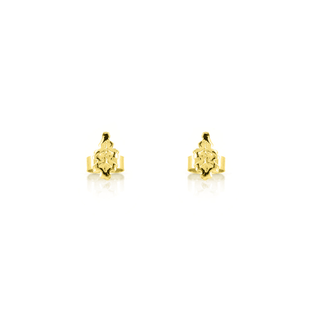 Oak Leaf Small Stud Earrings - Yellow Gold Vermeil
