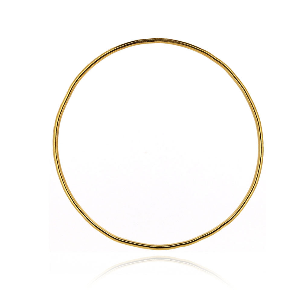 Esther Dappled Stacking Bangle - 3mm Width - Yellow Gold Vermeil Bangles