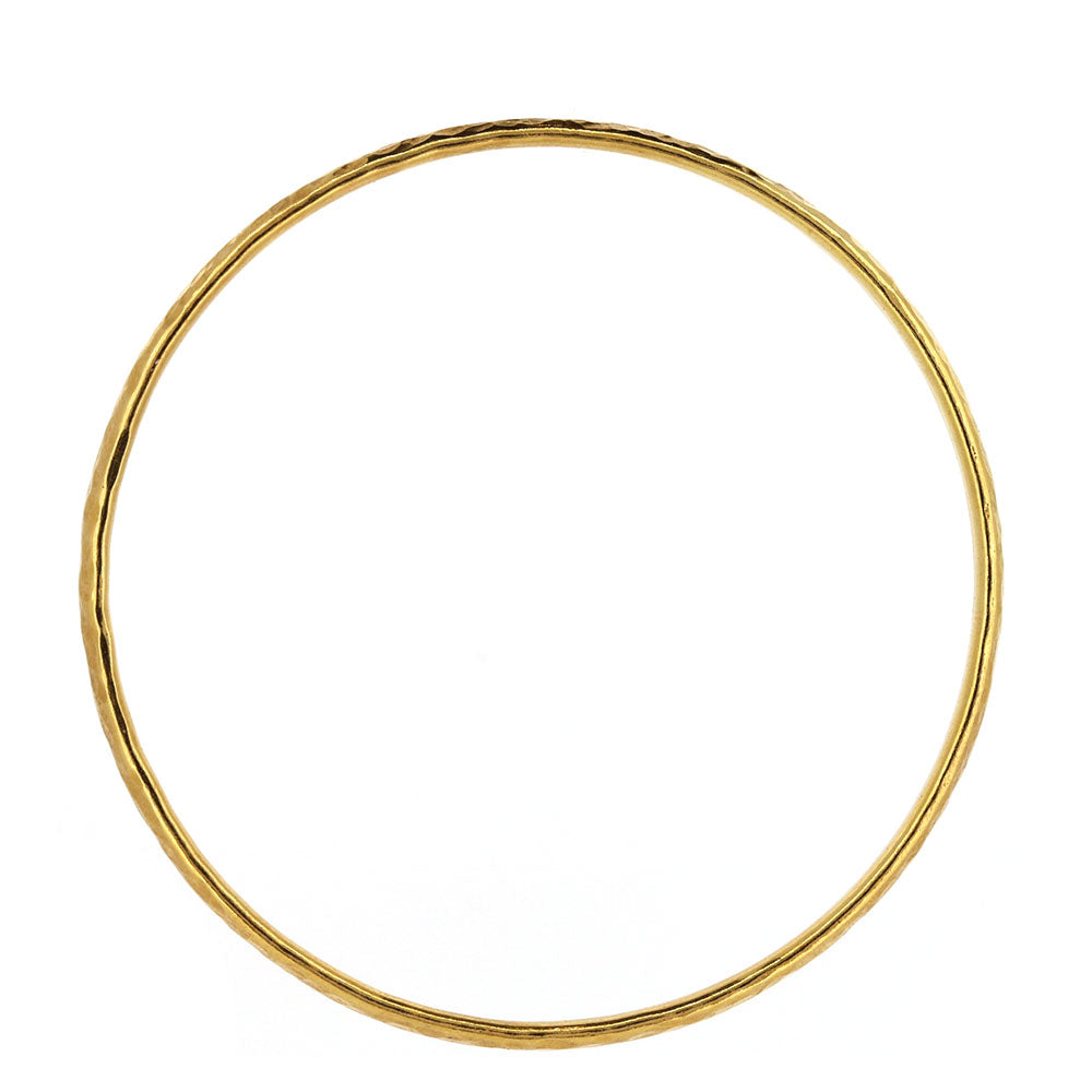 Esther Dappled Stacking Bangle - 4mm Width - Yellow Gold Vermeil Bangles