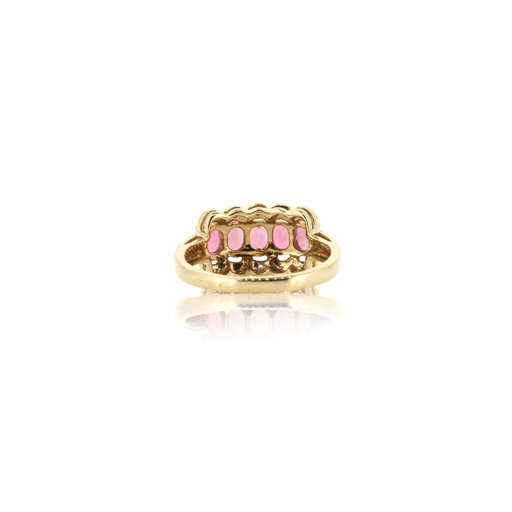 Pre-Owned - Pink Stone Dress Ring