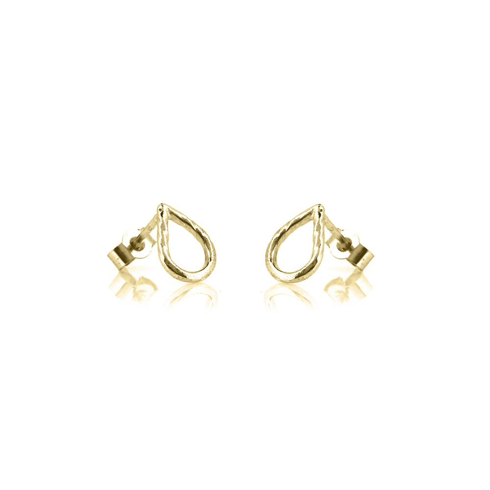 Raindrop Stud Earrings - 9ct Yellow Gold Stud Earrings