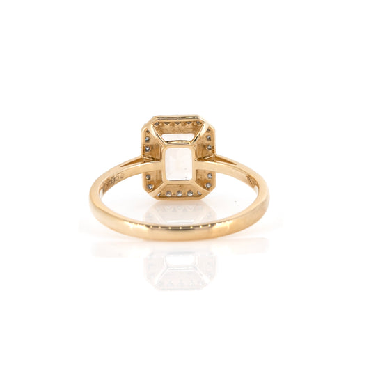 Morganite and Diamond 9ct yellow gold ring
