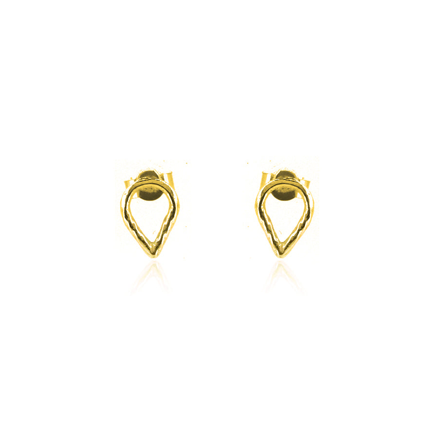 Lotus Petal Stud Earrings - Yellow Gold Vermeil Stud Earrings