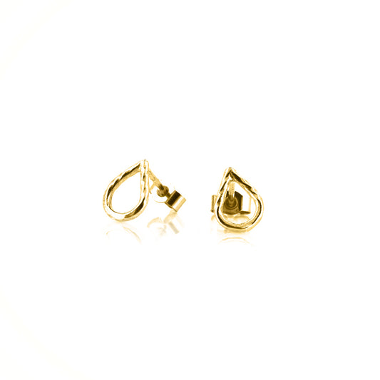 Raindrop Stud Earrings - Yellow Gold Vermeil Stud Earrings